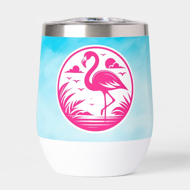 Diseño de círculo de verano de flamenco rosa-68730 (Frente)