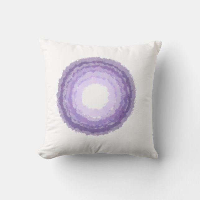 Diseño de círculo púrpura acuarela almohada (Anverso)
