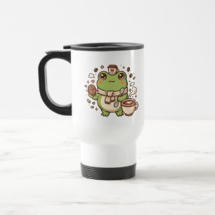 Diseño de clipart de taza de viaje rana linda cuch
