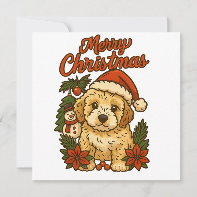 Diseño de Cockapoo Feliz Navidad (Anverso)