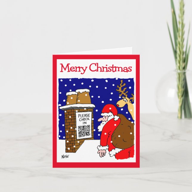 Diseño de código QR de Santa Claus Tarjeta de Navi (Anverso)