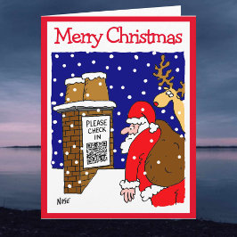 Diseño de código QR de Santa Claus Tarjeta de Navi