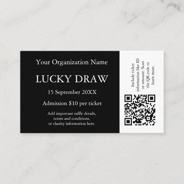 Diseño de código QR personalizado para entradas de (Anverso)
