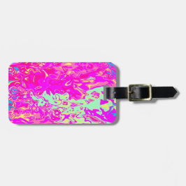 Diseño de colores brillantes en azul en etiqueta d