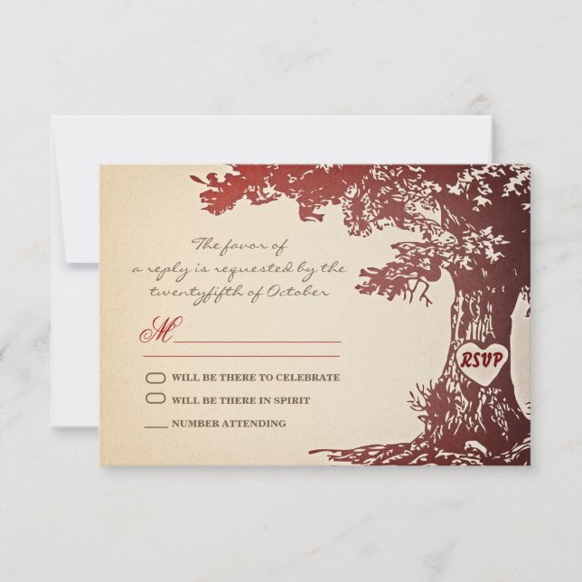 diseño de confirmación de asistencia de boda vinta (Anverso)
