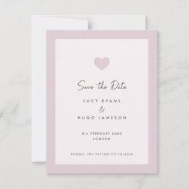 Diseño de corazón Boda rosa Guardar la tarjeta de 