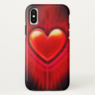 Diseño de corazón rojo y negro para iPhone X funda
