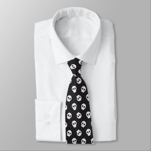 Diseño de corbata de Halloween con calavera en bla