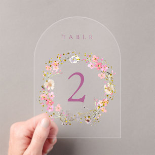 diseño de corona floral número de mesa