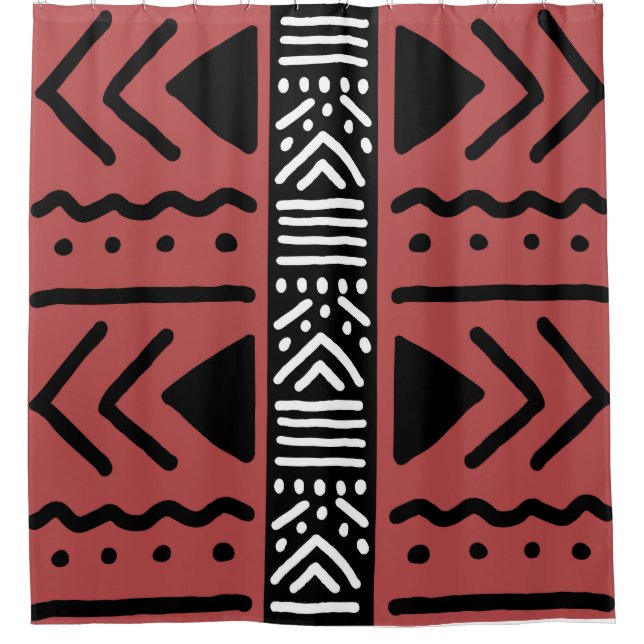 Diseño de cortina de ducha bogotana africana (Anverso)