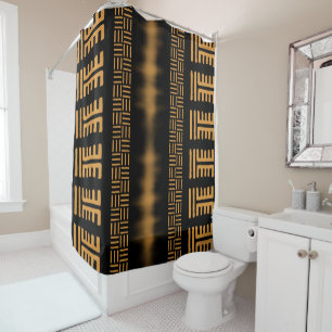 Diseño de cortina de ducha de tela de barro africa