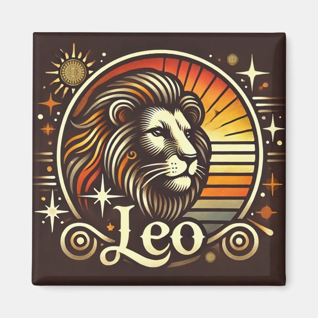 Diseño de cosecha de imanes Leo Zodiac (Frente)