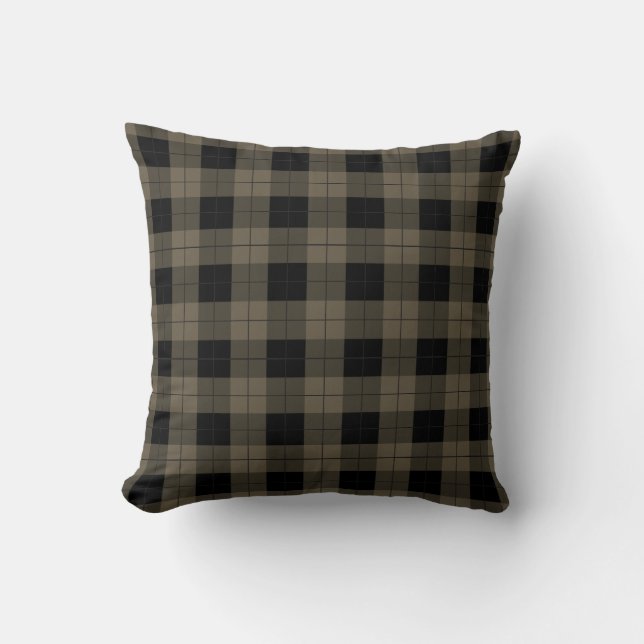 Diseño de cosecha moderna de almohada Black Brown  (Anverso)