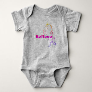 Diseño de creencia de Unicorn - Bebé Jersey Bodysu