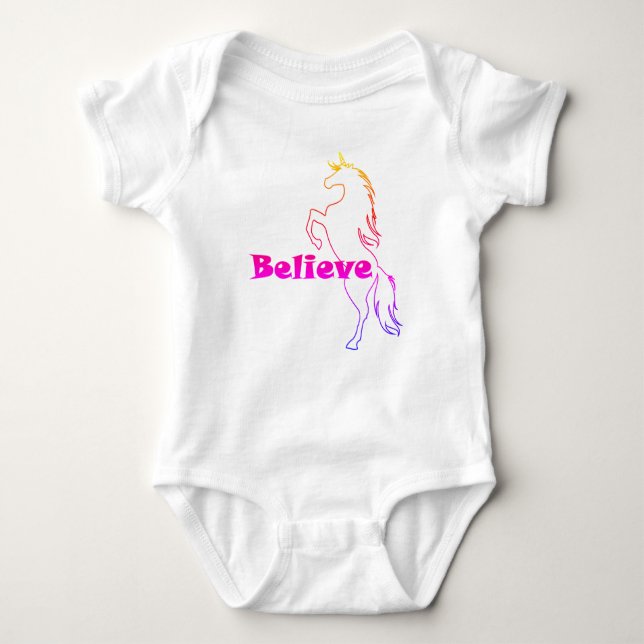 Diseño de creencia de Unicorn - Bebé Jersey Bodysu (Anverso)