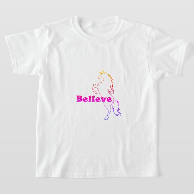 Diseño de creencia de Unicorn - Camiseta básica de (Distribución)
