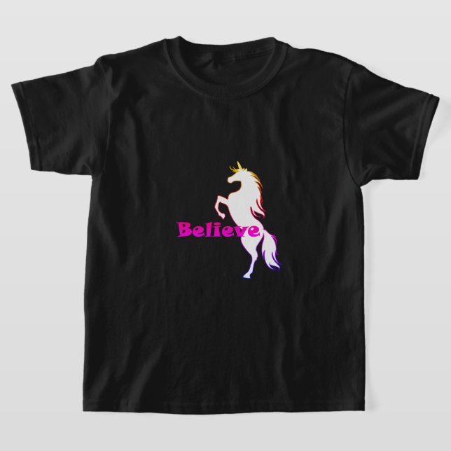 Diseño de creencia de Unicorn - Camiseta básica de (Distribución)