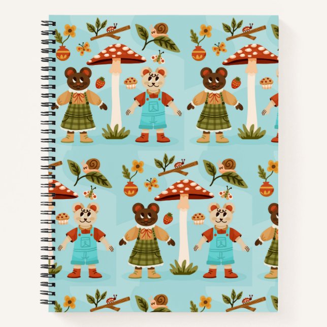 Diseño de cuaderno caprichoso con dibujos animados (Anverso)