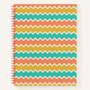 Diseño de cuaderno con patrón de chevron colorido
