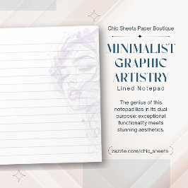 Diseño de cuaderno de notas rayado con arte gráfic