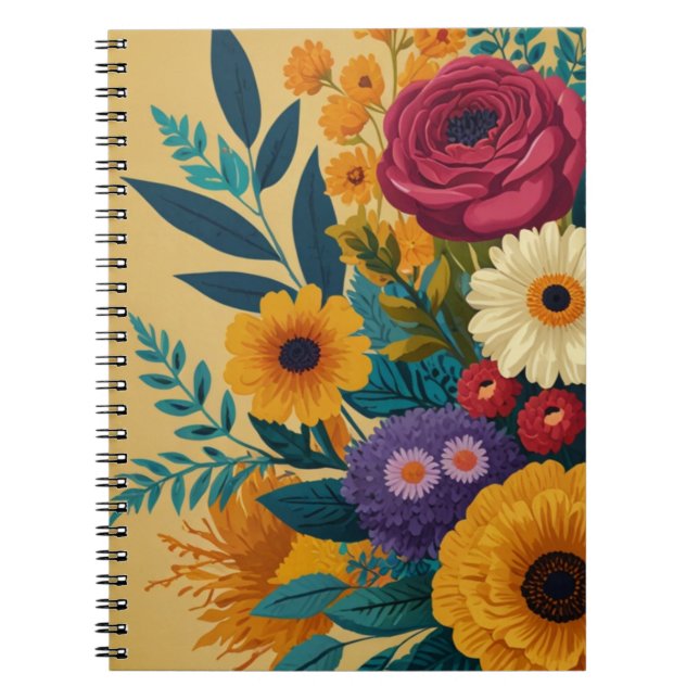 Diseño de cuaderno floral encantador (Frente)