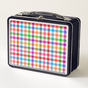 Diseño de cuadro de gingham de arcoíris colorido -