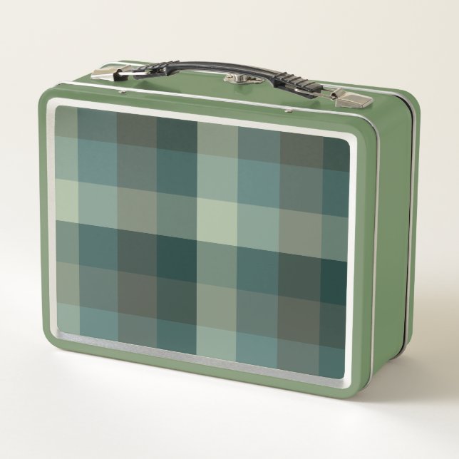 Diseño de Cuadro de Gingham Verde  (Reverso)