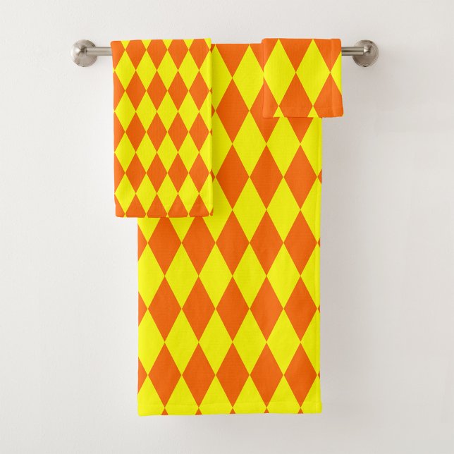Diseño de cuadros arlequín amarillo naranja (Subido por el creador)