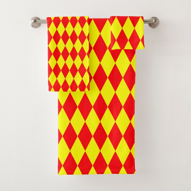 Diseño de cuadros arlequín rojo amarillo (Subido por el creador)