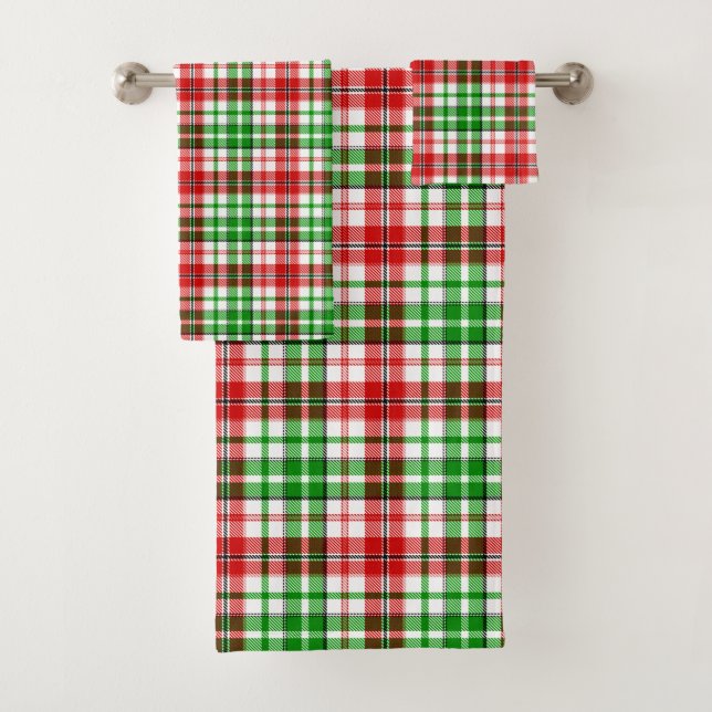 Diseño de Cuadros Escoceses Blanco Rojo Verde (In situ)