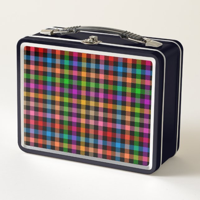 Diseño de cuadros escoceses de gingham de arcoíris (Anverso)