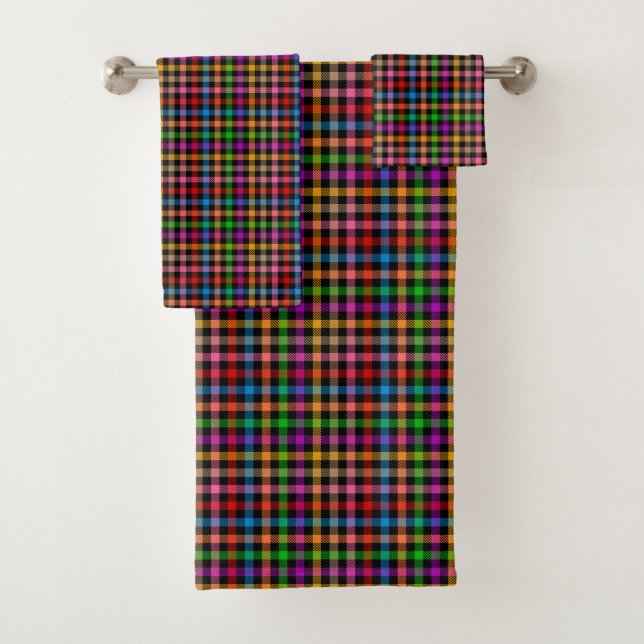 Diseño de cuadros escoceses de gingham de arcoíris (In situ)