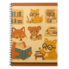 Diseño de cubierta de cuaderno escolar de animales