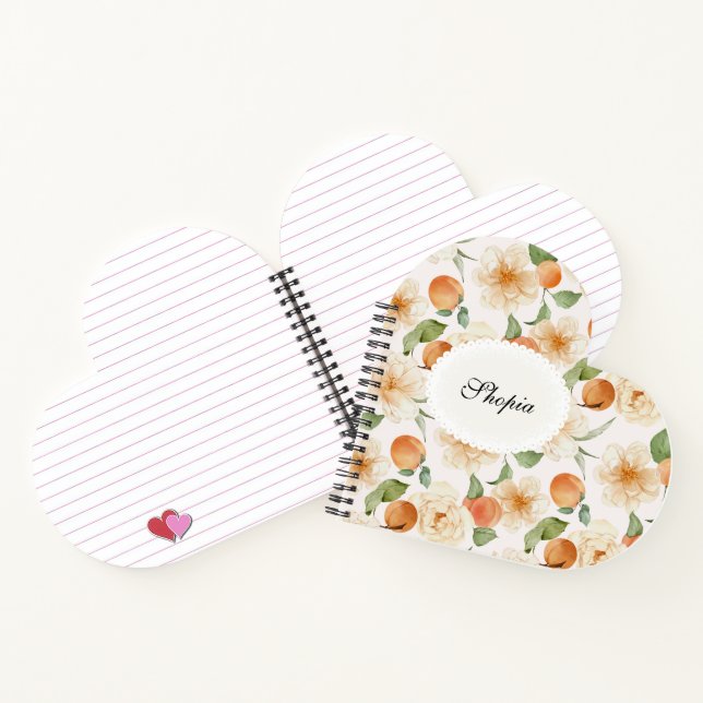 Diseño de cubierta de libreta elegante floral melo (Interior)