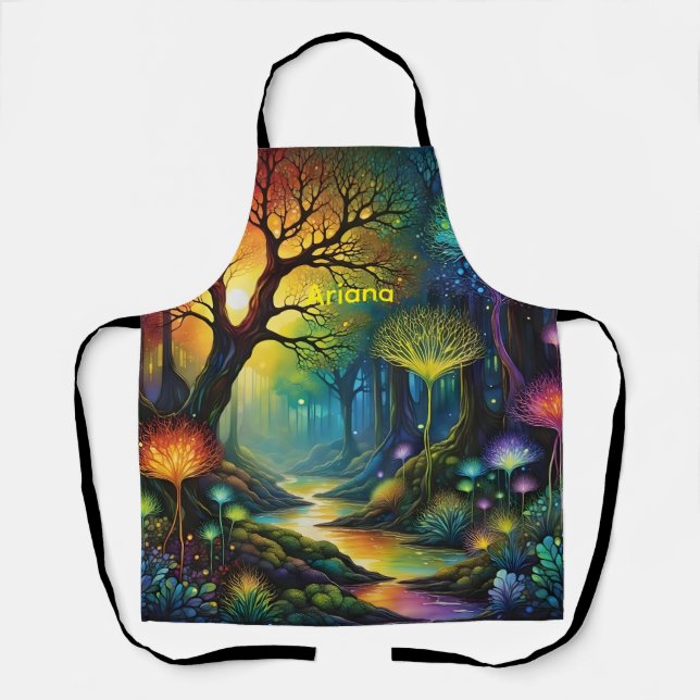 Diseño de delantal de Bosque Mágico (Anverso)