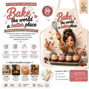 Diseño de delantal de repostería 3D Cocina de ni