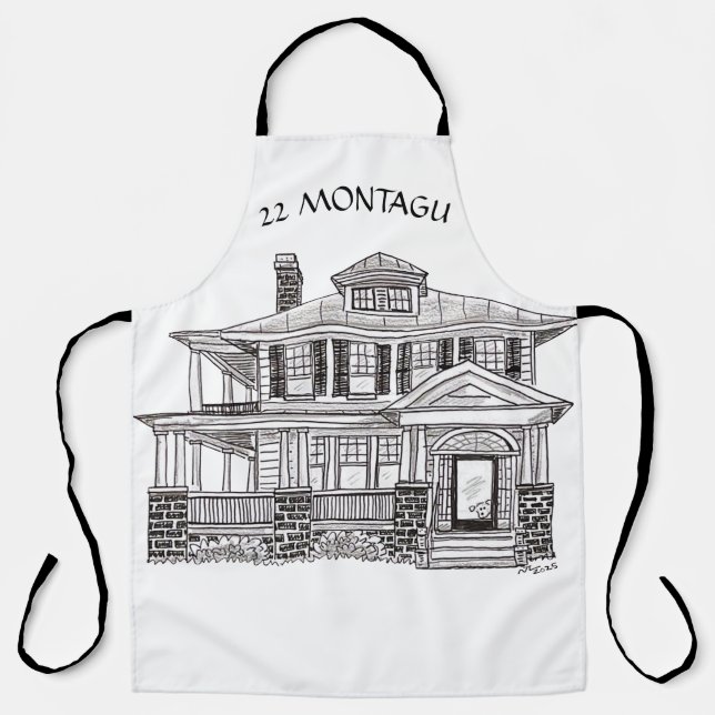 Diseño de delantal personalizado con una casa (Anverso)