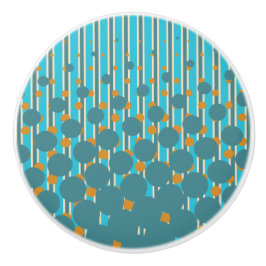 Diseño de densidad - Turquesa y Naranja - Pomo de 