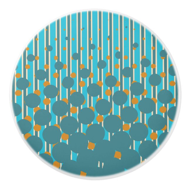 Diseño de densidad - Turquesa y Naranja - Pomo de  (Anverso)