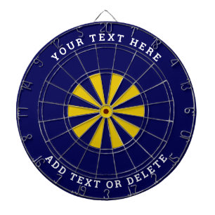 Diseño de diana de dardos personalizado   Oro y az