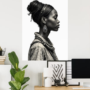 diseño de dibujo de arte de mujer africana