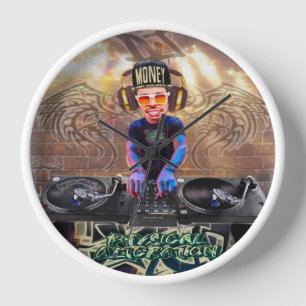 Diseño de DJ de reloj de pared