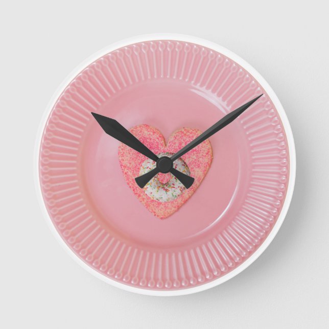 Diseño de dona, reloj de pared redondo  (Anverso)