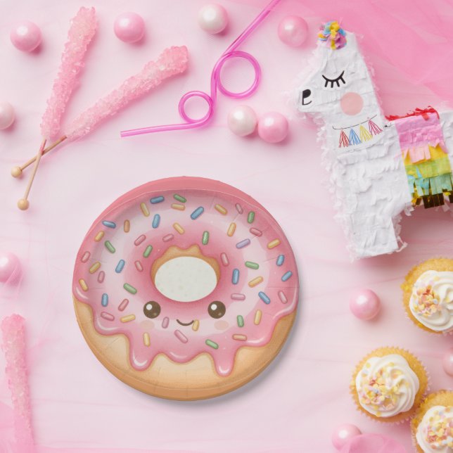 Diseño de Donut Dulce Platos de Papel para Fiesta  (Fiesta)