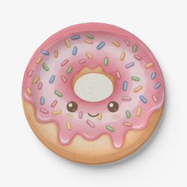 Diseño de Donut Dulce Platos de Papel para Fiesta 