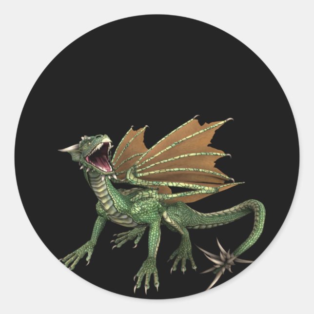 Diseño de Dragón Verde 1 :: Pegatinas fantasmas (Anverso)