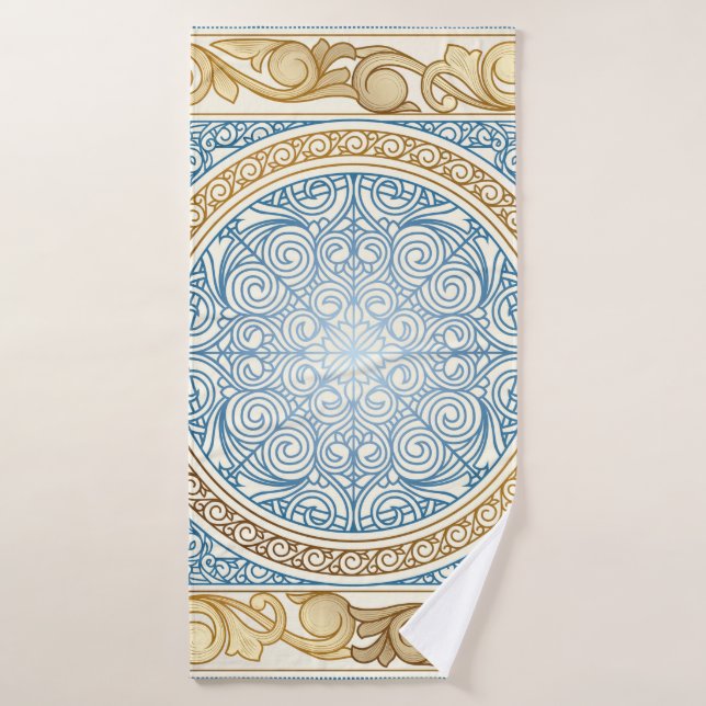 Diseño de época dorado ornamental (Toalla de baño)