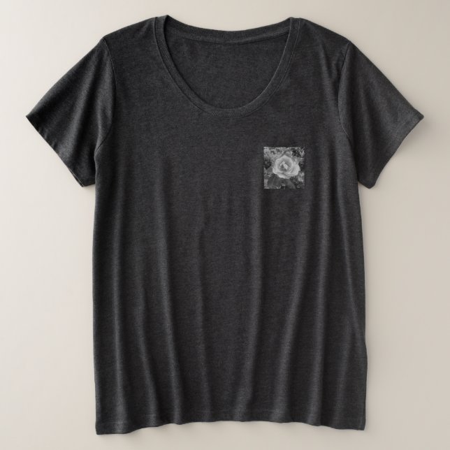 DISEÑO DE ESTILO DE FLORES DE Camiseta MÁS TAMAÑO (Anverso del diseño)