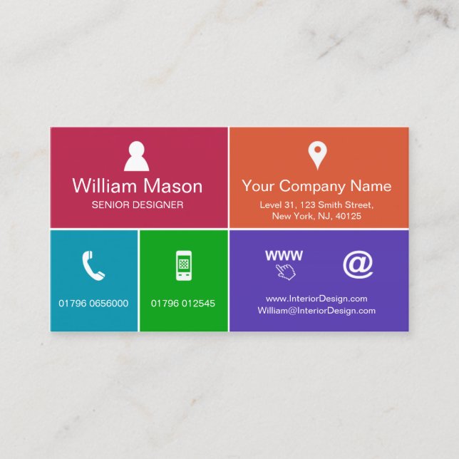 Diseño de estilo de metro moderno Guay - Tarjeta d (Anverso)