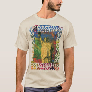 Diseño de estilo Peter Max Estatua de camisetas d